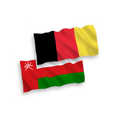 Flags Of Belgium And Sultanate Of Oman On A White