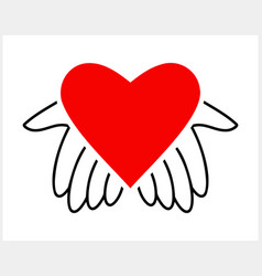 Hand With Heart Icon Love Symbol Stencil Clipart