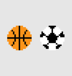 Pixel Football And Basketball For 8 Bit Game Asset