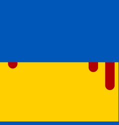 Ukraine Flag With Blood Drops