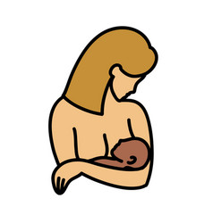 Breastfeeding Doodle Icon Color Line