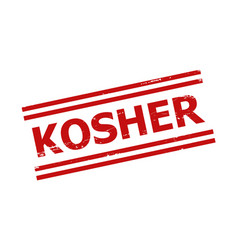 Kosher Red Scratched Seal With Double Lines