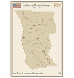 Map Mendocino County In California