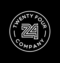 Number 24 Logo For Birthday Celebration Party