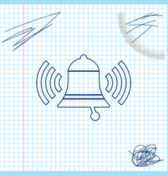 Ringing Bell Line Sketch Icon Isolated On White