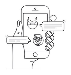 Chatbot Outline Icon Concept