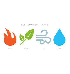 Fire Earth Air And Water Icons Of Elements Of