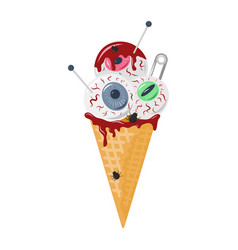 Ice Cream In A Cone With Eyes Weird Halloween