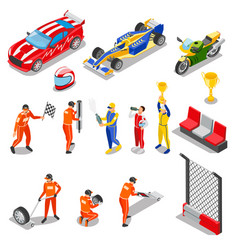 Racing Isometric Icon Set