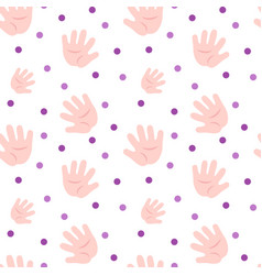 Seamless Pattern With Baby One Hand Prints