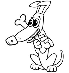 Cartoon Dog Animal Character Biting A Bone