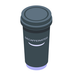 Decaffeinated Coffee Cup Icon Isometric Style