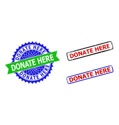 Donate Here Rosette And Rectangle Bicolor