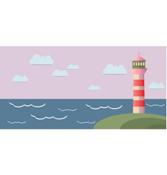 Sea Striped Lighthouse Storm Cloudy