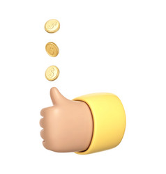 3d Cartoon Hand Tossing A Gold Coin Decision