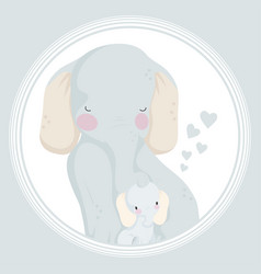 Elephant Mom With Baby Card