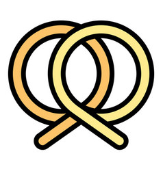 German Pretzel Icon Flat