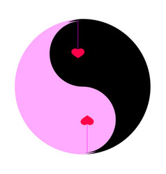 Two Red Hearts In Yin Yang Symbol