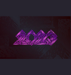 2023 Neon Text Design On Circuit Board Purple