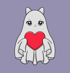 Cute Ghost Hold A Love