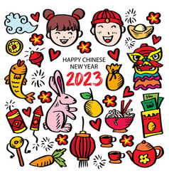 Doodle Hand Draw Of Chinese New Year 2023