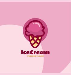 Logo Ice Cream Simple Mascot Style