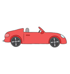 Cartoon Open Top Luxury Red Car