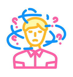 Frustrated Person Stress Headache Color Icon