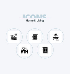 Home And Living Glyph Icon Pack 5 Icon Design