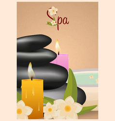 Spa Salon Poster With Stones Thai Massage Wood