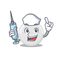 A Dedicate Tablet Drug Nurse Mascot Design