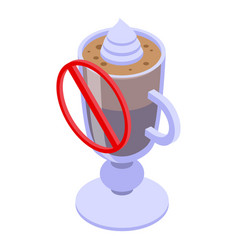 Decaffeinated Latte Glass Icon Isometric Style