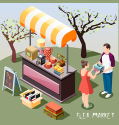 Flea Market Isometric Background