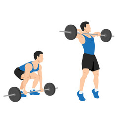 Man Doing Barbell High Pull Exercise