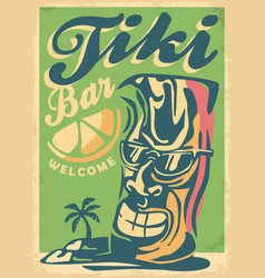 Tiki Mask Mascot With Sunglasses