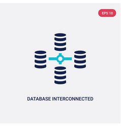 Two Color Database Interconnected Icon From