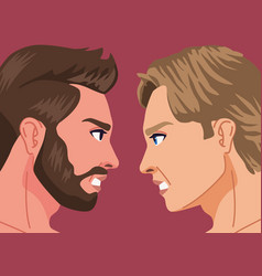 Angry Two Men Profiles