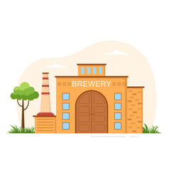 Brewery Production Process With Beer Tank And