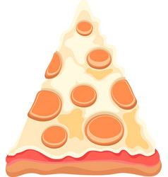 Flat Icon Symbol A Slice Of Pizza With Cheese And