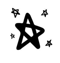 Single Hand Drawn Star Icon In Doodle Style