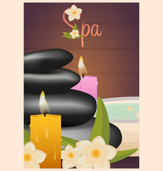 Spa Salon Poster With Stones Thai Massage Wood