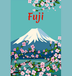 Travel Poster Fuji Mountain Japan Vintage