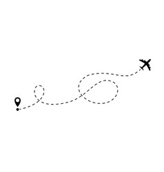 Airplane Line Flight Icon Plane Flight Route With