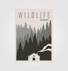 Cabin Camp On The Forest Poster Minimal Design