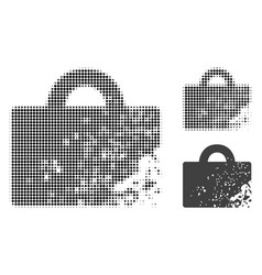 Damaged Luggage Halftone Dotted Icon