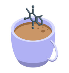 Decaffeinated Coffee Hot Cup Icon Isometric Style