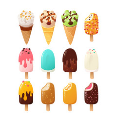 Cartoon Ice Cream And Popsicles