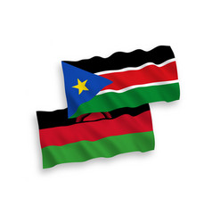 Flags Of Malawi And Republic Of South Sudan