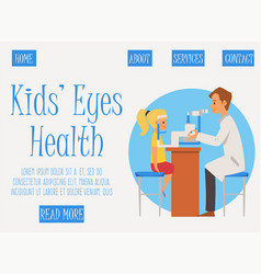 Landing Page For Children Eye Health Check-up Flat