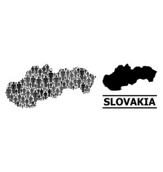 People Mosaic Map Slovakia And Solid Map